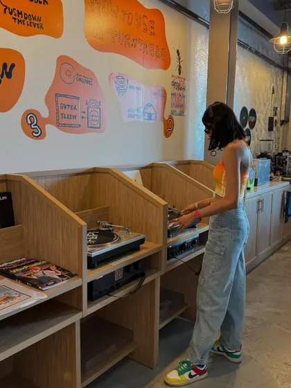 Another shot from my favorite spot in the UAE, a cafe with its own vinyl listening stations. A perfect place to discover new music.