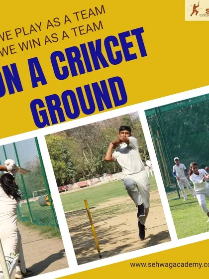 This collage captures the energy of our training sessions, showing the dynamic movements of bowling, batting, and fielding that we teach.