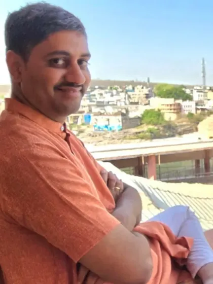 Enjoying the view during my trip to Omkareshwar.