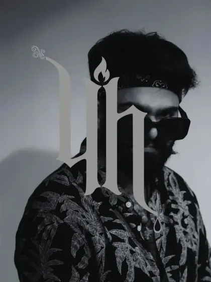 A black and white portrait featuring my personal logo. It's all about building an identity that's as unique as the music I play.