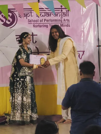 Receiving my graduation certificate from my guru. I am blessed to have the right teachers and guidance on my journey, and I am thankful for the gift of their knowledge.