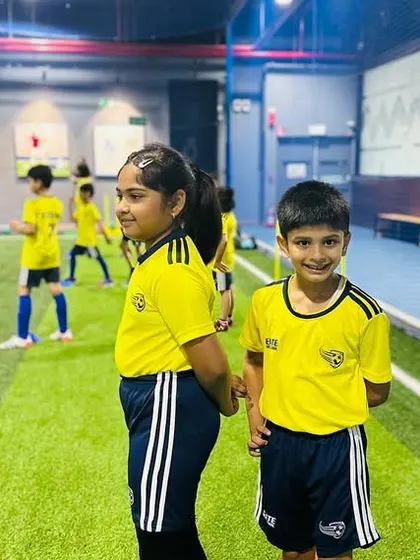 A group of our female players ready to train. We are proud to have a growing number of girls in our academy.
