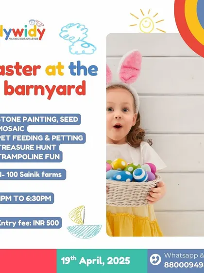 For a rustic Easter experience, I found this celebration at The Barnyard with stone painting, pet feeding, and a treasure hunt.