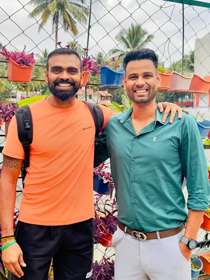 With Indian hockey legend PR Sreejesh. Celebrating the achievements of athletes from other sports, like his Olympic bronze medal, builds a culture of excellence across the Indian sporting community.