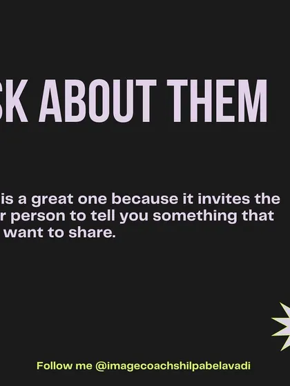 Business networking is an art. A great way to start a meaningful conversation is to simply ask about the other person, inviting them to share something they are passionate about.