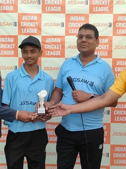 Presenting a trophy at the conclusion of our firm's cricket league.