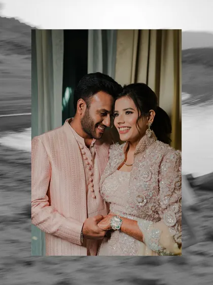 A creative edit of an intimate engagement portrait. The black and white textured overlay adds an artistic and moody feel to this romantic moment.
