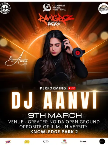The official poster for my headlining act at the Rangrez 2K25 pre-Holi celebration in NCR. This shows my status as a featured artist for major festival events.
