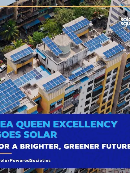 An aerial view of the Sea Queen Excellency Co-operative Housing Society in Navi Mumbai, showcasing our multi-roof solar installation.