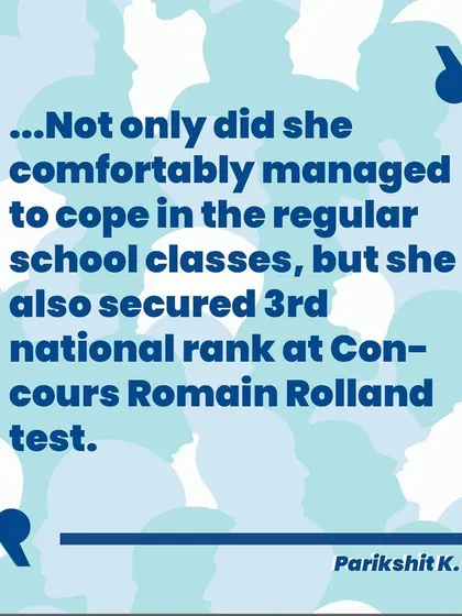 A parent shares how our French A1 classes helped his daughter transition to a new language in 7th grade and achieve a national rank in the Concours Romain Rolland test.