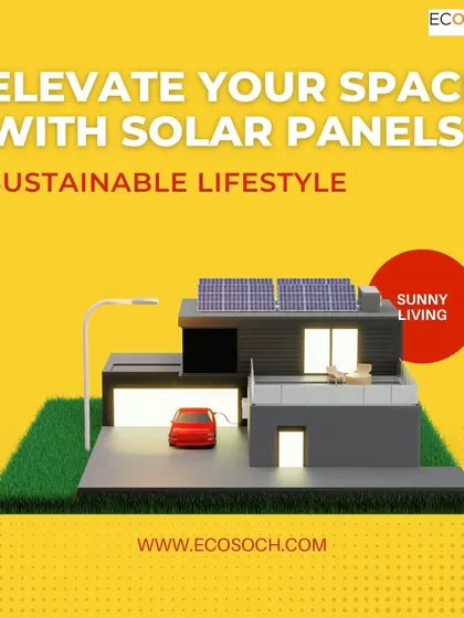 This graphic illustrates how solar panels can elevate your living space and support a sustainable lifestyle. We transform rooftops into power hubs, one home at a time.