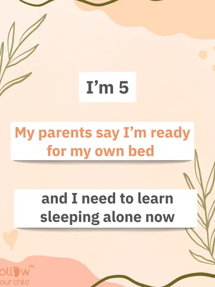 "I'm 5. My parents say I'm ready for my own bed." This is the start of our journey moving my daughter to her own bed after 5 years of co-sleeping.