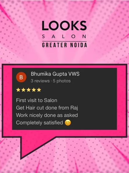 A client expresses complete satisfaction with her first visit, getting a haircut from Raj exactly as asked.