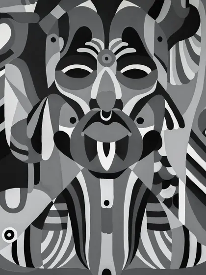 The main totem-like figure from the 'Aab' series.