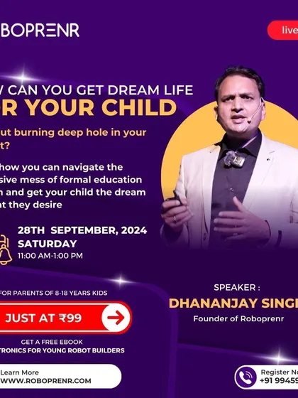 An announcement for our exclusive webinar for parents on how to give their child a dream life without the high cost of traditional education.