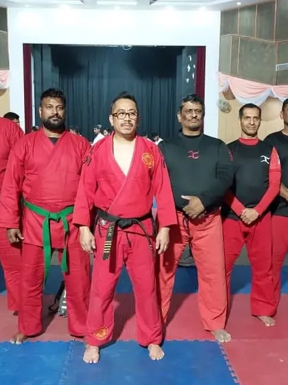 A posed shot of my team with Sensei E at the World Cup event.
