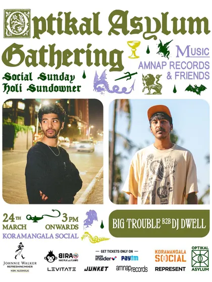 My feature on the poster for the Optikal Asylum Gathering, a huge party with a stacked lineup of local and international bass music DJs.