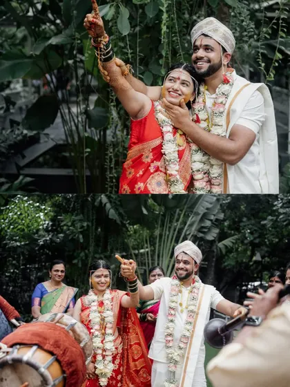 I have had the honor of hosting many beautiful South Indian weddings. The lush greenery and traditional decor elements, like floral arrangements and brass lamps, create an authentic and sacred atmosphere for the ceremony.