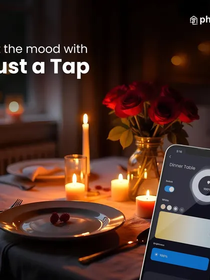 Imagine setting the perfect dinner table ambiance without leaving your seat. My app gives you granular control over your lighting, allowing you to dim the lights to the exact brightness for a romantic meal or a family gathering.