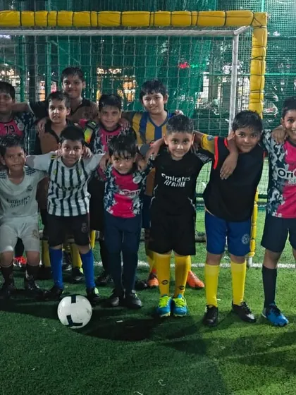 Our U9 and U11 teams after a practice match. These games provide valuable experience and help players apply what they learn in training.