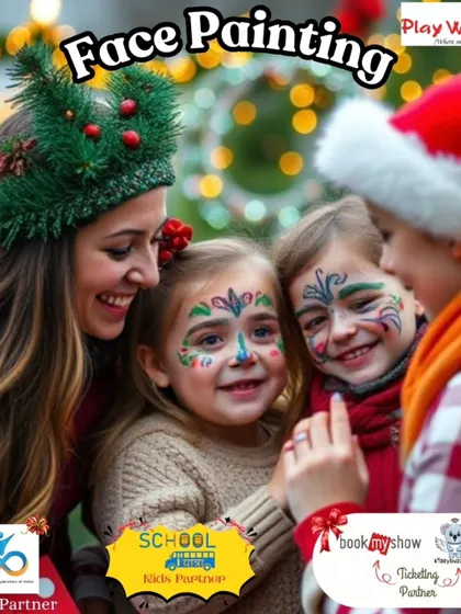 Face painting is a classic party favorite! This image shows the happy faces at our Christmas carnival, an activity I can arrange for any birthday party.