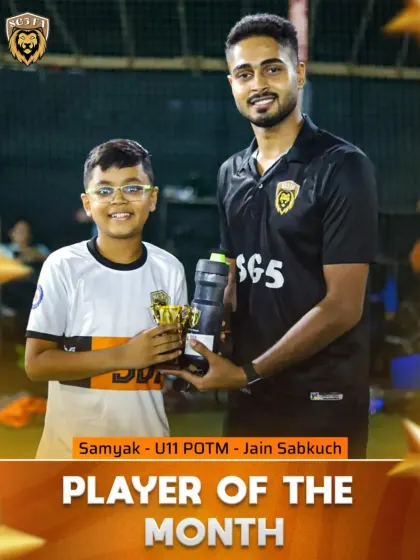 Samyak from our U11 team is all smiles after being named Player of the Month. We believe in recognizing and rewarding consistent effort from our youngest players.
