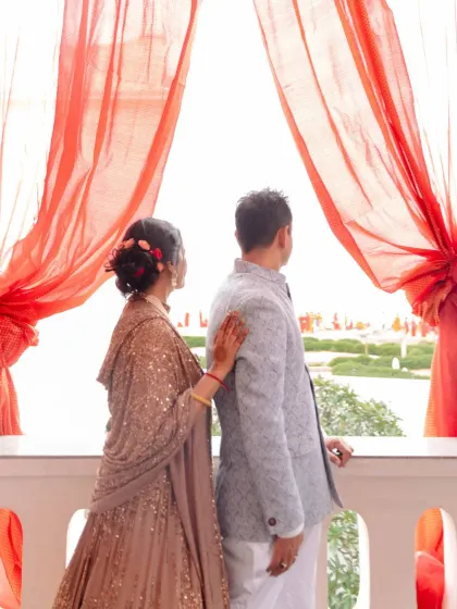 The wedding day is a collection of beautiful moments. This series captures the couple's journey through their Pondicherry wedding, from quiet portraits to joyful rituals.
