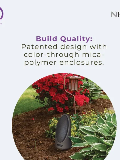 The build quality of NEAR speakers features a patented design with color-through mica-polymer enclosures. This means even if they get scratched, the color remains, keeping them looking great for years.