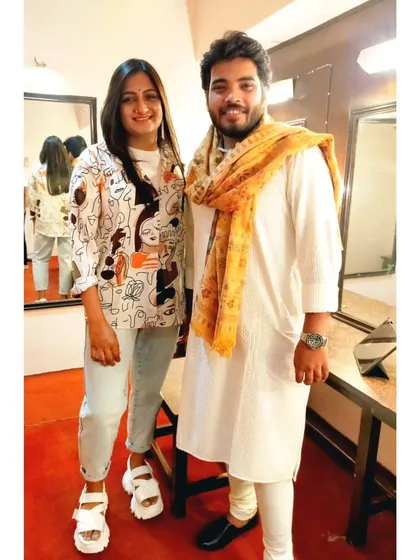 With the brilliant singer Mekhla Dasgupta after a packed concert. Collaborating with talented vocalists for live shows helps sharpen my skills for studio recordings.
