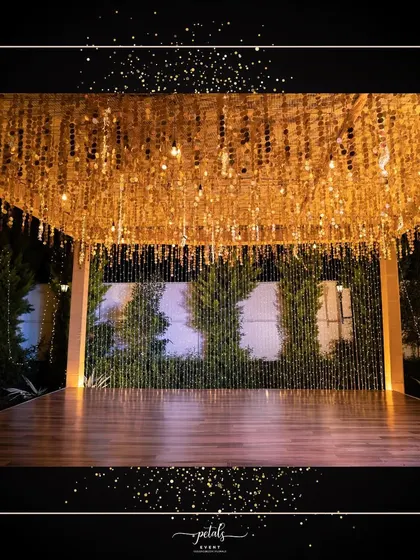 Another view of the glittering Sangeet dance floor, ready for a night of music, dance, and celebration.