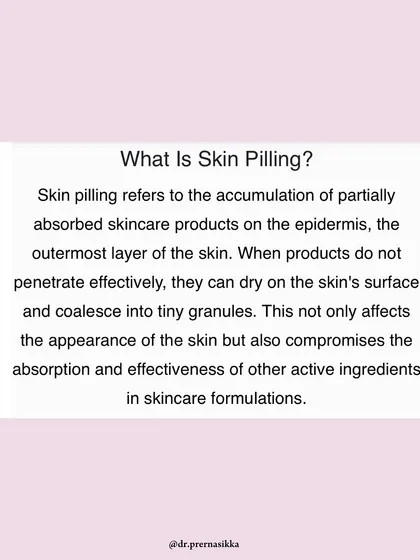 As featured in Zee News, I explain what skin pilling is. It refers to the accumulation of partially absorbed skincare products on the epidermis, which can coalesce into tiny granules and affect the absorption of other ingredients.