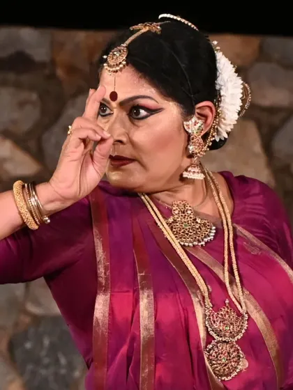 A powerful gaze during a performance at a heritage site. Dancing in such environments adds another layer of meaning, connecting the art form to the history and culture that it springs from.