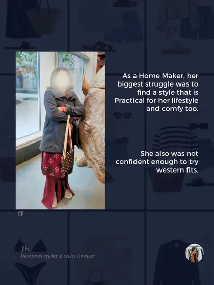 This client, a homemaker, struggled to find a style that was both practical and comfortable. She also wasn't confident trying western fits, a hurdle we overcame together.