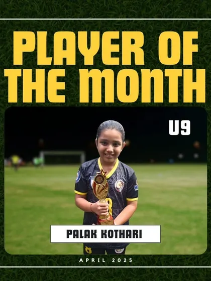 Palak Kothari, our U9 Player of the Month for April 2025.