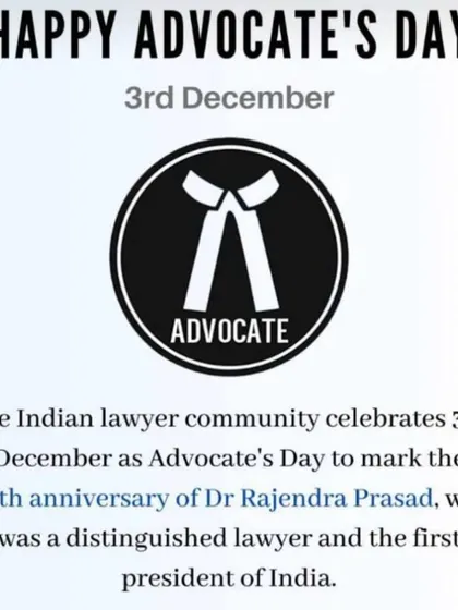 A post celebrating Advocate's Day. It marks the birth anniversary of Dr. Rajendra Prasad, a distinguished lawyer and the first President of India, reminding us of the noble history of our profession.