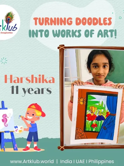 Eleven-year-old Harshika unleashes her inner artist with this detailed drawing of a room with a view.
