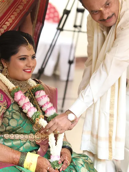 A touching moment during the wedding ceremony. My long-lasting makeup ensures you look flawless through all the emotional and happy moments.