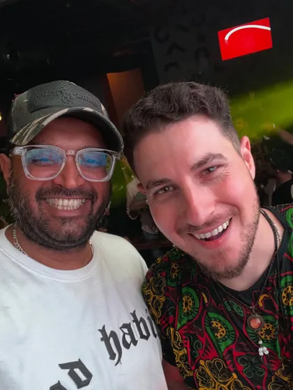 A quick shot with Sajanka. The energy backstage is just as important as the energy on stage.