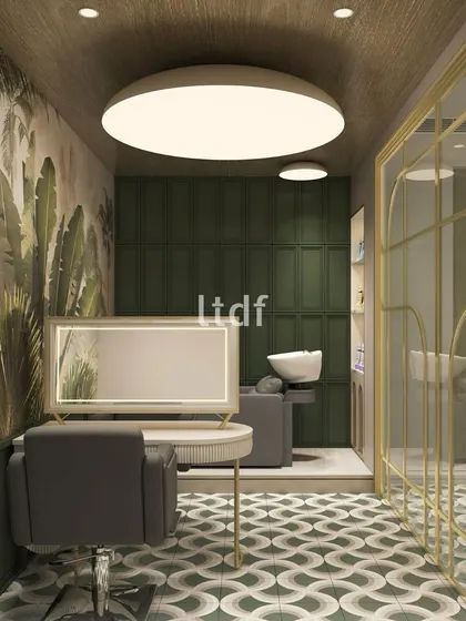 The "Looks" salon is our modern twist on classic salon design, created to energize and inspire. The space balances bold patterns, rich colors, and luxurious finishes to create an environment that feels both pampering and stylish.