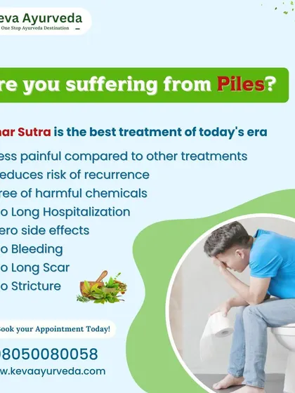 For painful conditions like piles, Ayurveda offers Kshar Sutra, a minimally invasive and highly effective treatment. As this graphic explains, it is less painful than surgery, reduces recurrence, and has zero side effects.