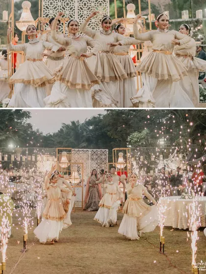A graceful performance by dancers at the wedding ceremony, adding a touch of elegance and tradition to the celebration.