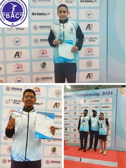 Dhrupad and Rishith with their medals from the final day of the Junior Nationals.
