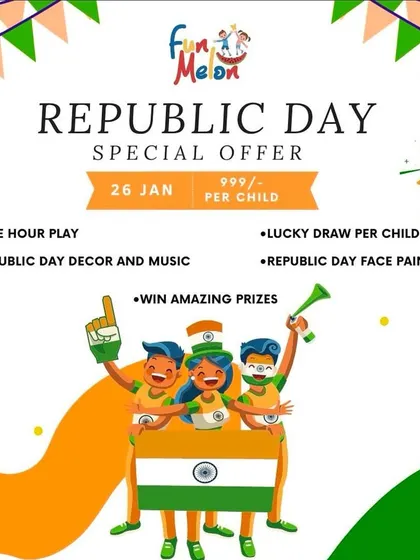 My special offer graphic for Republic Day, detailing the fun activities planned like a lucky draw and face painting.