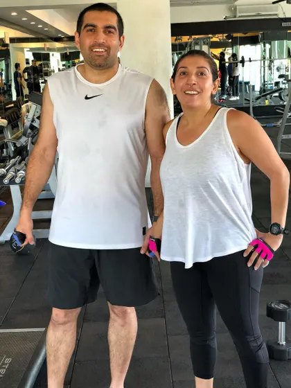 Sibling goals! It's always great to see family members motivating each other to stay fit and healthy in the gym.