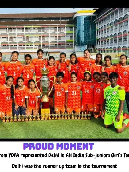 A proud moment for the academy. Ananya, from our Noida center, with the entire Delhi state team after becoming the runner up in the All India Sub-Juniors Girls Tournament.