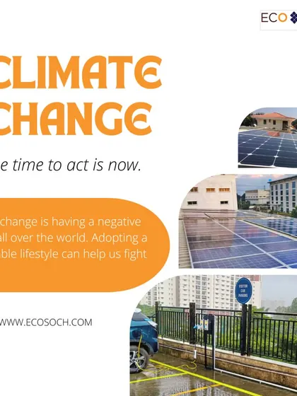 Climate change demands action, and switching to sustainable transport is a key step. This image shows an EV charging at one of our solar-powered stations, illustrating how we help clients reduce their carbon footprint in both energy and mobility.