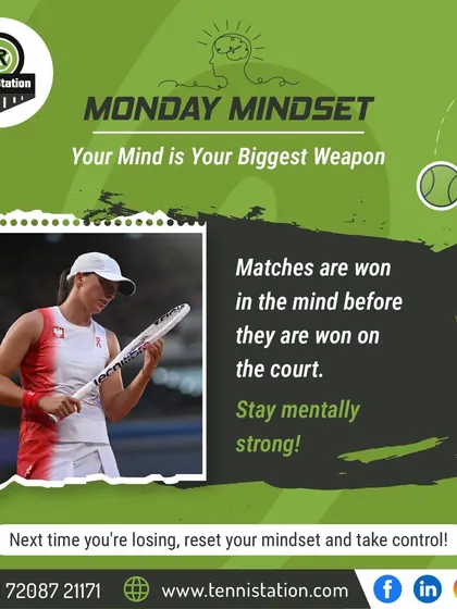 Monday Mindset: Your mind is your biggest weapon. We train our players to be mentally strong, as matches are often won with mindset before they are won on the court.