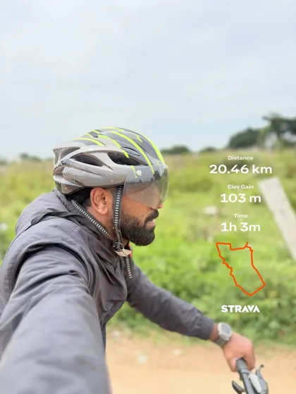 A 20km cycle ride tracked on Strava. Cross-training is key for any serious runner.