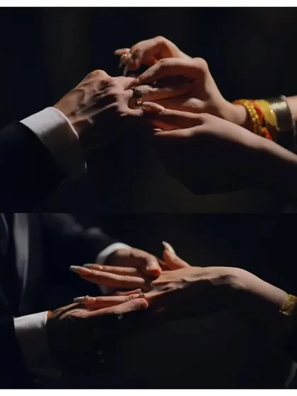 A close-up of the ring exchange. This shot is all about the hands and the rings, symbolizing the promise being made in a simple, powerful way.