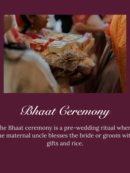 An introduction to the 'Bhaat' ceremony. We help families celebrate all the pre-wedding rituals with thoughtful planning and beautiful decor.